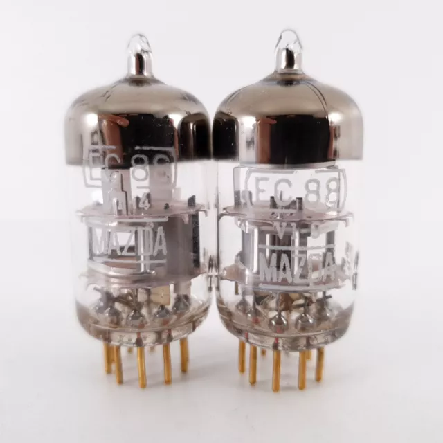 2 X EC88 MAZDA TUBE. 1960s VALVO PROD. GOLD PIN. SOLID GETTER. CH78