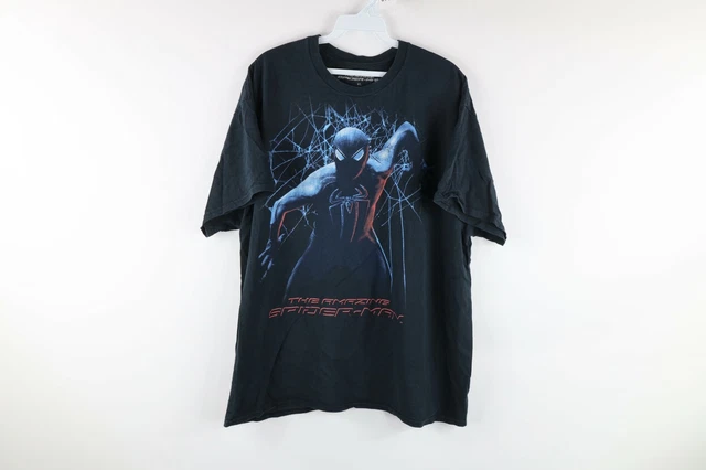 2012 Marvel Comics Mens XL Faded The Amazing Spider Man Spell Out T-Shirt Black