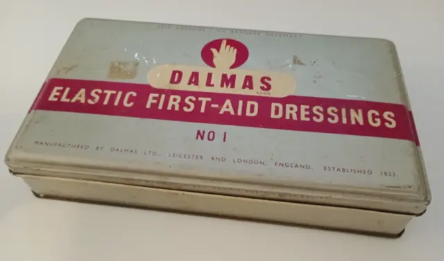 Vintage Collectable Large Dalmas Elastic First-Aid Dressings No.1  Metal Tin