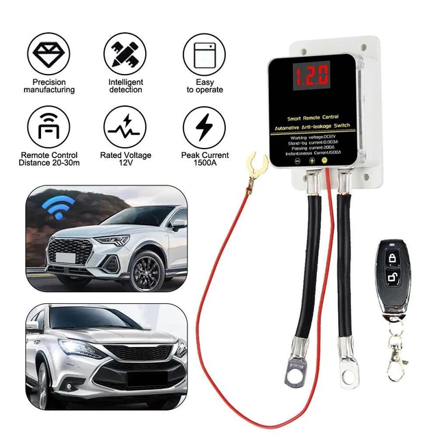 Remote Cut Off Switch CAR BATTERY DISCONNECT Isolator Cut-Off Switch Relay+ Wireless Remote ...