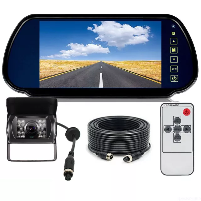 12/24V 7" Rear view Mirror Monitor + Reversing Sony CCD Camera For Van Motorhome