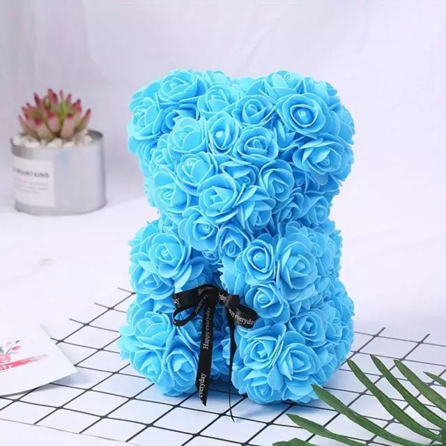 Foam Rose Bear Flower Teddy Birthday Valentine Lovers Gifts Gift Box LED 25/40CM