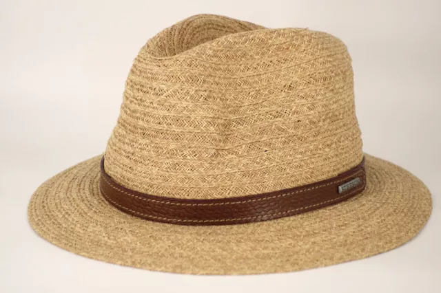 Strohhut Traveller von Stetson, 100% Raffiastroh natur/braun od. braun/Lederband