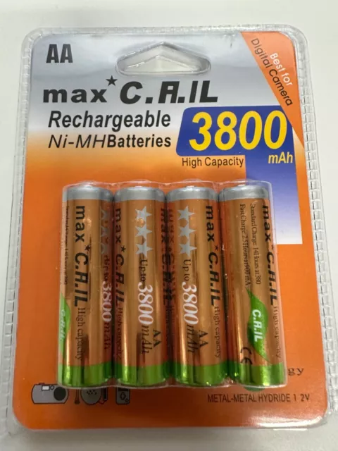 4x AA 3800 mAh Ni-MH Akku Batterien 1,2V Akkus Accu wiederaufladbar neu&OVP