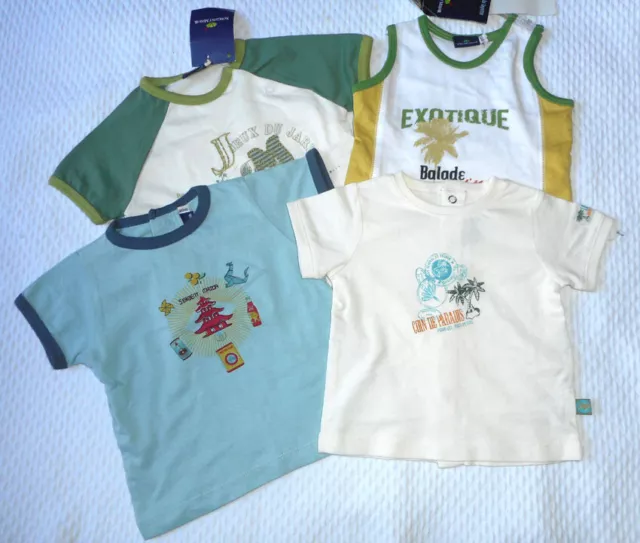 Lot 4 tee shirt sergent major neufs taille 6 mois coton bébé garçon