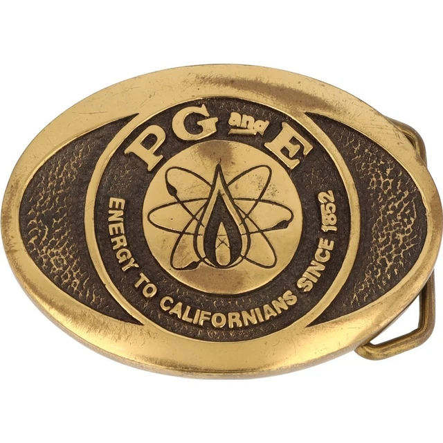 Pg&e Pacific Gaz Électrique San Francisco Californie 1970s Rétro Boucle Ceinture