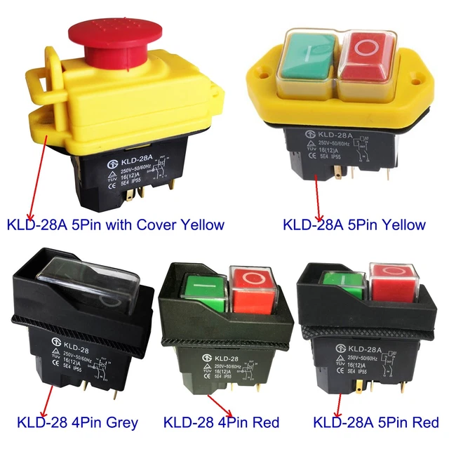Interrupteur Magnétique Étanchéité IP55 220V – Bouton-Poussoir + Protection Surtension KLD-28A