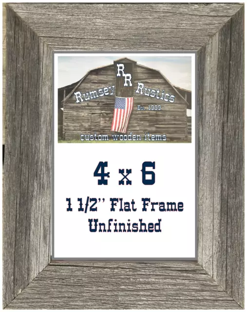 4x6" weathered rustic barnwood barn wood picture photo frame primitive natural