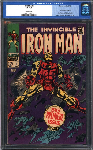 Iron Man #1 Cgc 8.0 Ow Pages // Origin Of Iron Man Retold Marvel 1968