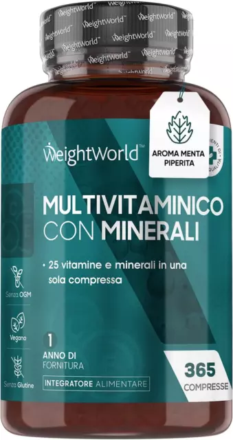 Multivitaminico - 365 Compresse (1 Anno) - Multivitaminico Completo Con 25 Vitam