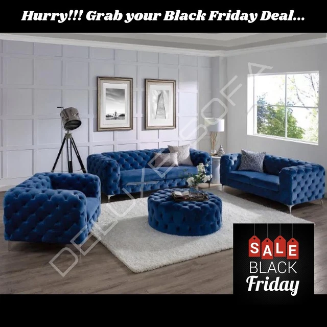 Luxury 1,2,3 Seater Sofa Set Velvet Monaco Corner 3+2 Loveseat Couch Longue Sofa