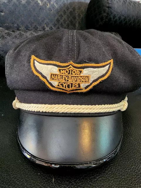 Harley Davidson Captains Hat Cap Black Size XL