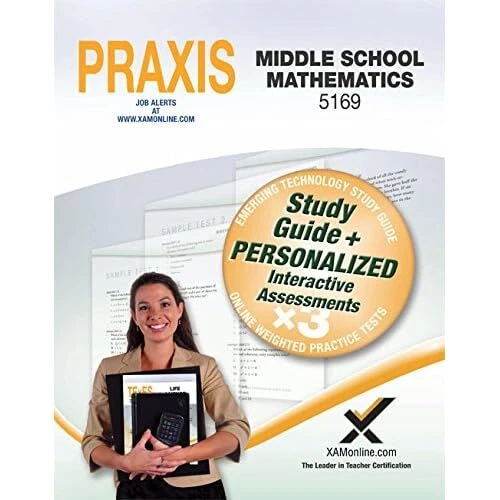 PRAXIS MIDDLE SCHOOL Mathematics 5169 Book and Online - Paperback NEW ...