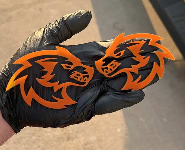 Paire D'emblèmes Badge Angry Gorilla - Gorille Aux Yeux Orange - Noir Mat - Autocollant 3D Pour Voiture, Meuble