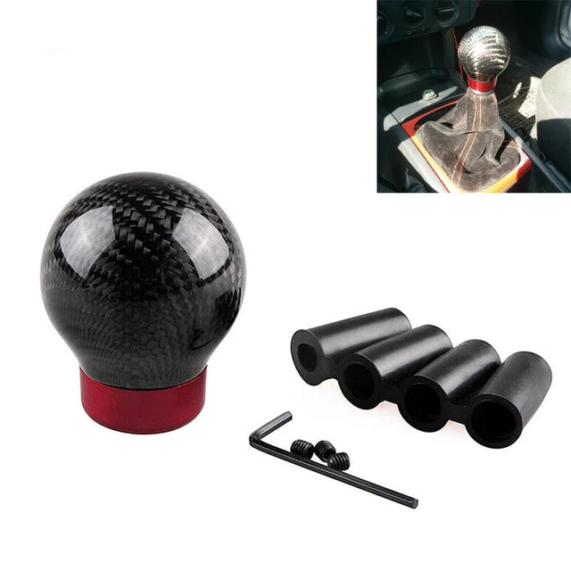 Universal Real Carbon Fiber Round Ball Shape Car Gear Shift Knob Shifter Lever