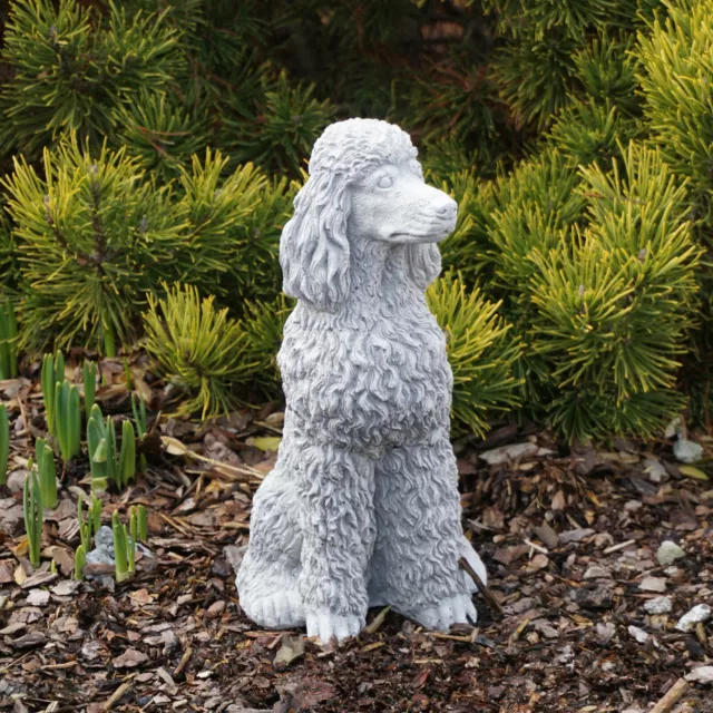 Solid Stone Figure Dog Poodle Animal Figure From cast stone Frost Resistant