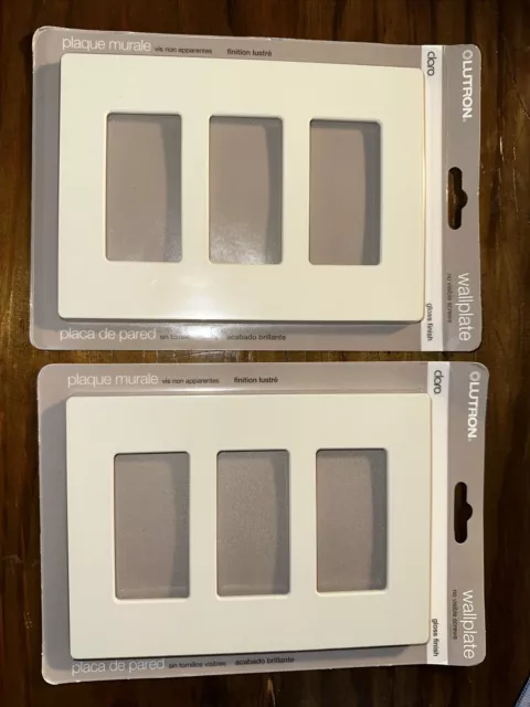 2 Pack Lutron CW-3-LA Claro 3-Gang Wallplate Light Almond, NEW FREE 2-3 Day Ship