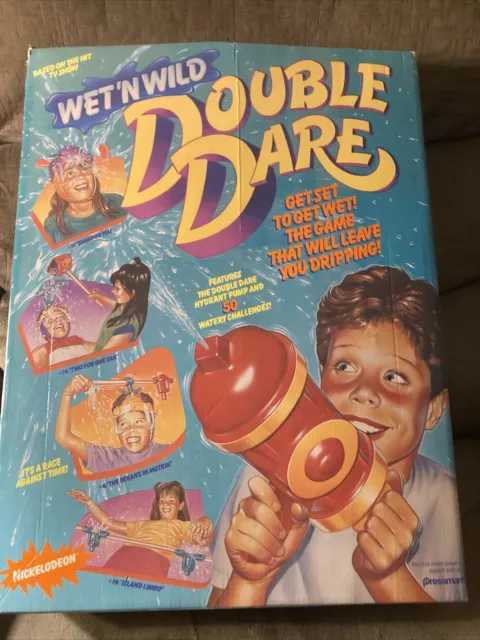 1989 Vintage Pressman DOUBLE DARE Nickelodeon "WET 'N WILD" Game, USED Read!!