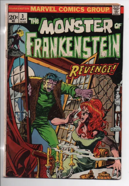 The Monster Of Frankenstein 3 Revenge Marvel Comic Book 1973 Vintage