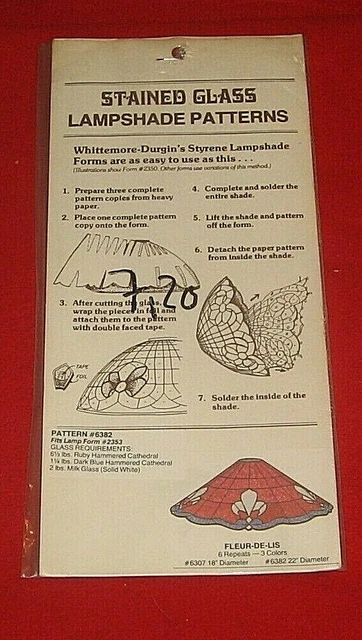 Tiffany-Lampenschirmvorlagen , Whittemore-Durgin ,Pattern , Nr.6382 FLEUR DE LIS