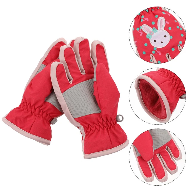 Ski Racing Gloves Snowboard Mittens Girls' Ski Gloves Kids Ski Mittens Cartoon