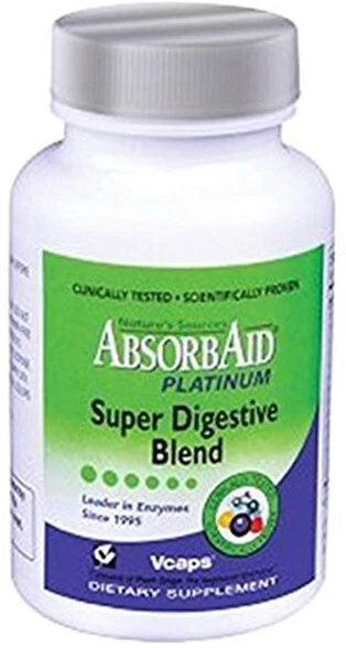 Absorbaid Platinum Super Digestive Blend de Nature's Sources, 120 cápsulas 1 paquete