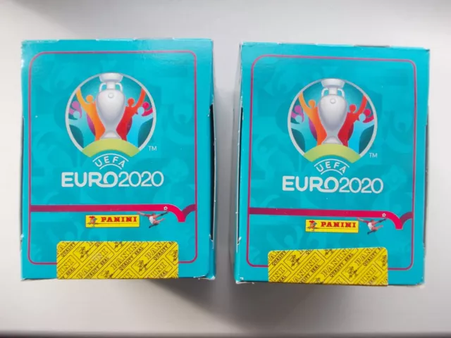 2 Werkseitig Versiegelte Boxen Zurückgezogen Panini Euro 2020