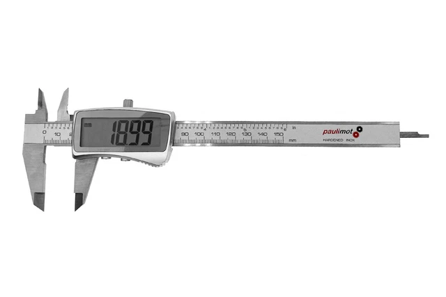 PAULIMOT Messschieber Mit Uhr 0-150 Mm – Aus INOX, Gehärtet, Geschliffen, Mit Kunststoff-Box