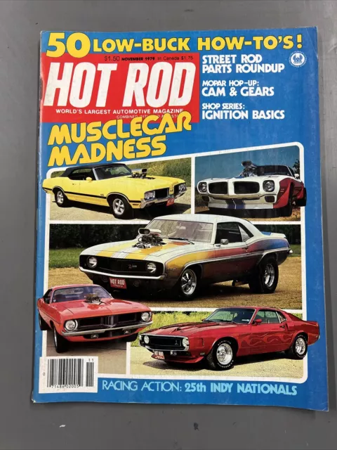 Hot Rod Magazine Nov 1979 Vintage Muscle Classic Car Custom Street Strip Racing