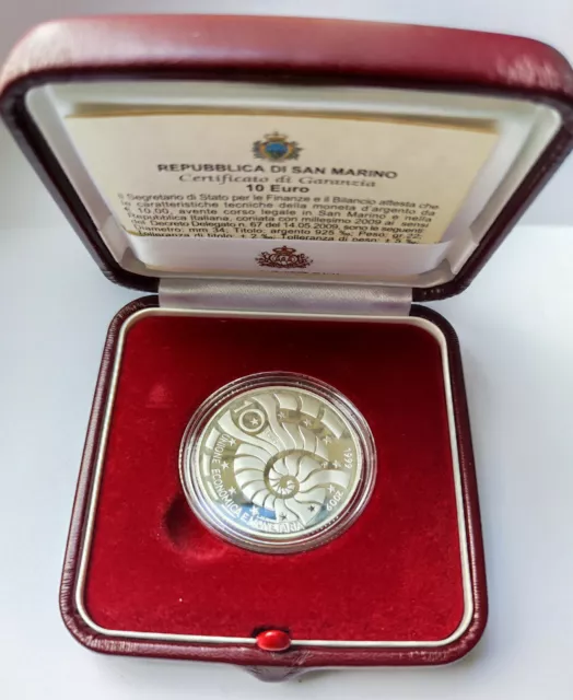 San Marino 10 euro 2009 PROOF 10-th Anniversary of Euro, Silver Coin