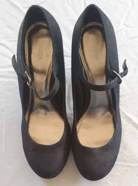 BARRATTS LADIES BLACK Suede Ankle Strap Court Shoes UK Size 7 £22.00 ...