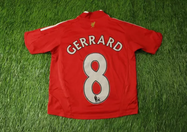 Maglia Calcio Liverpool Gerrard 2008/2010 Maglia Casa Adidas Originale Young Xs