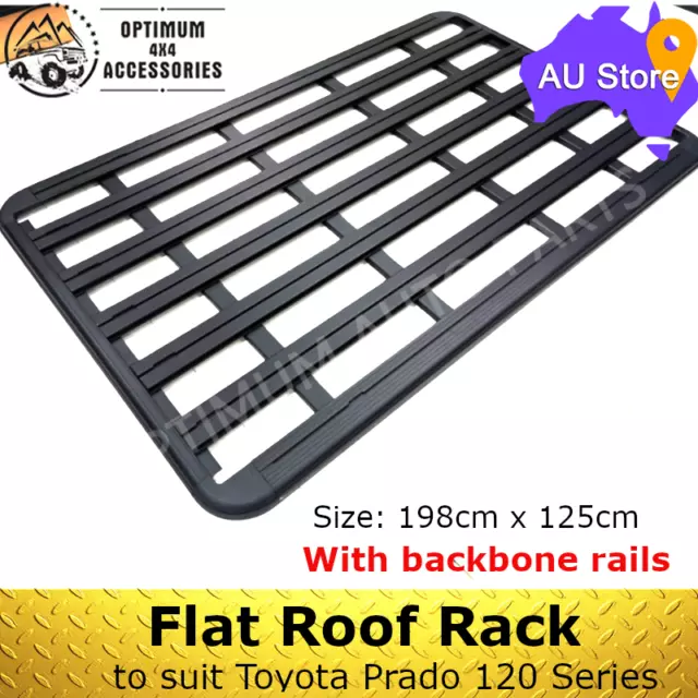 Aluminium Roof Rack Flat Rail Basket Platform to suit Toyota Prado 120 Series