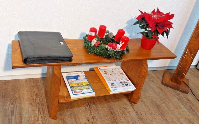 Table Basse Diwa-design 110x35x50 Cm - Plateau Massif Mélèze 48mm, Kit à Monter
