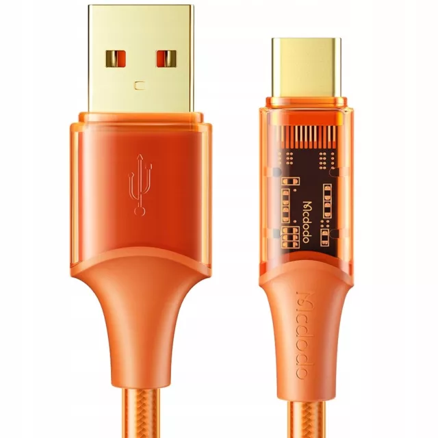Câble de téléphone McDodo Charge rapide puissante USB-C 100W 6A 1,2m orange