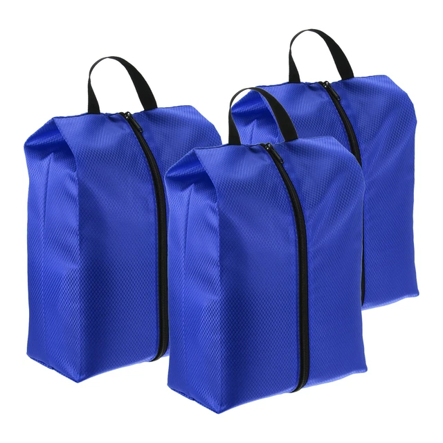 3 pz borse per scarpe da viaggio, borsa per scarpe portatile con cerniera da viaggio, blu