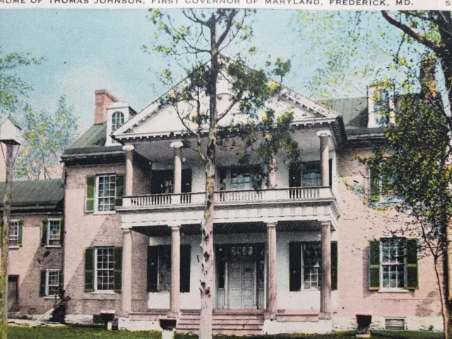 C 1920 Rose Hill Home of 1st Governor of MD Thomas Johnson Frederick Postcard