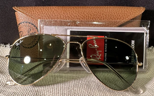 Ray-Ban Aviator Sunglasses Gold Frame G-15 Green Lenses RB3025 55mm M