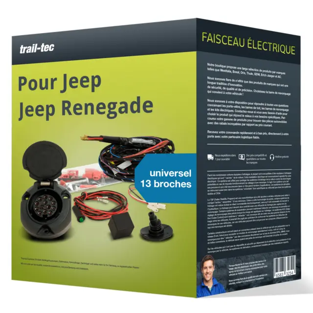 Faisceau universel 13 broches pour JEEP Jeep Renegade type BU trail-tec TOP