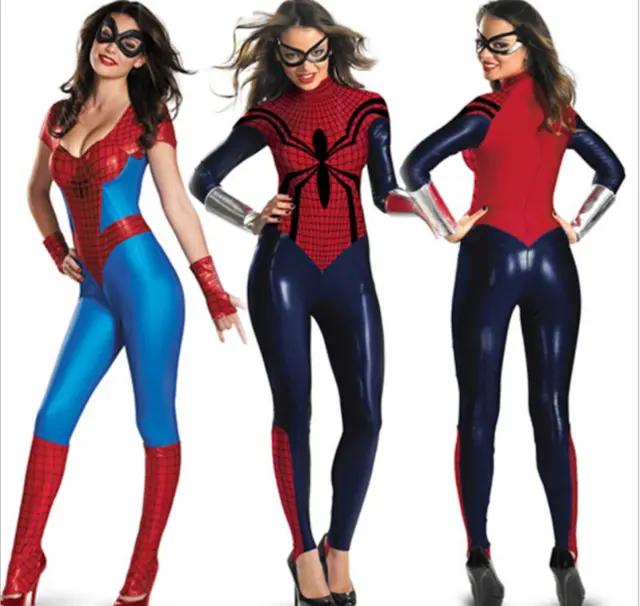 COSTUME HALLOWEEN COSPLAY Donna Sexy Eroe Spider-Man Maniche Corta Abito  Fantasioso EUR 23,67 - PicClick IT