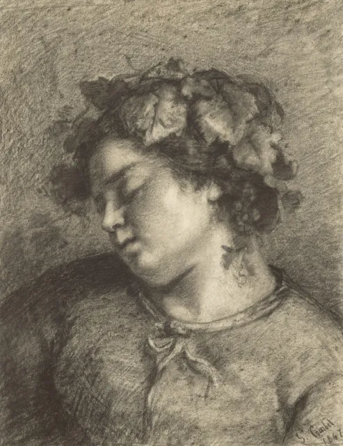 Gustave Courbet Reproduction Head Of A Sleeping Baccante Fine Art