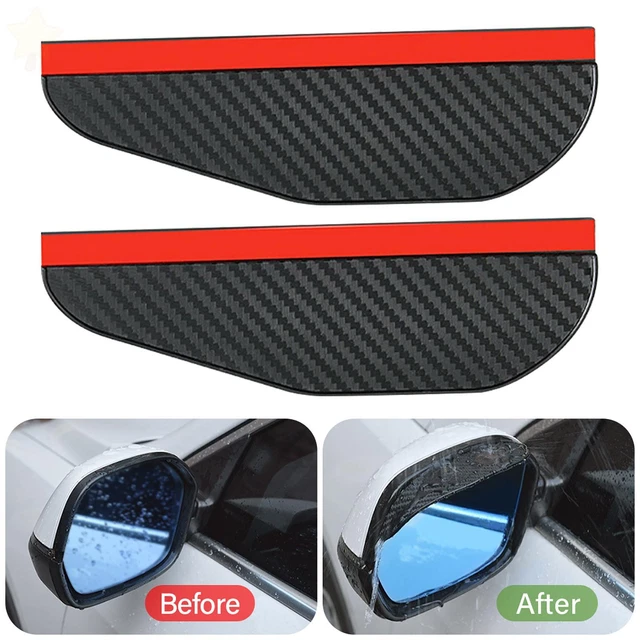 2 PACK Carbon Fiber Car Rear View Side Mirror Rain Board Eyebrow Guard Sun Visor