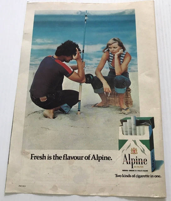 ALPINE CIGARETTES 1970'S Original Vintage Magazine Advertisement Smokes ...
