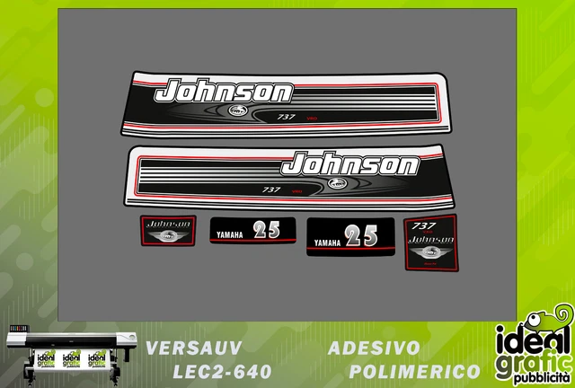 kit adesivi calandra motore fuoribordo johnson 25 cv 737