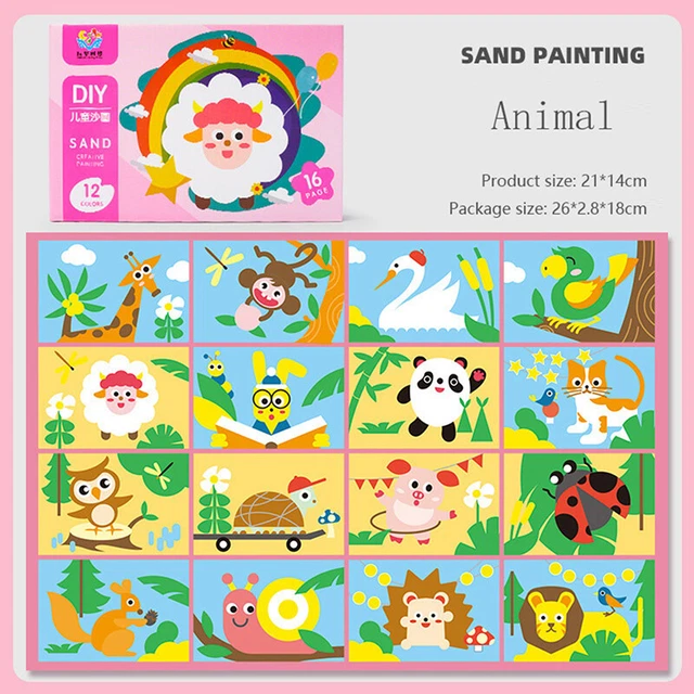 Hágalo usted mismo Dibujo de arena Niños Artesanías Arte de arena Imágenes Dibujo Juguete Niños Color