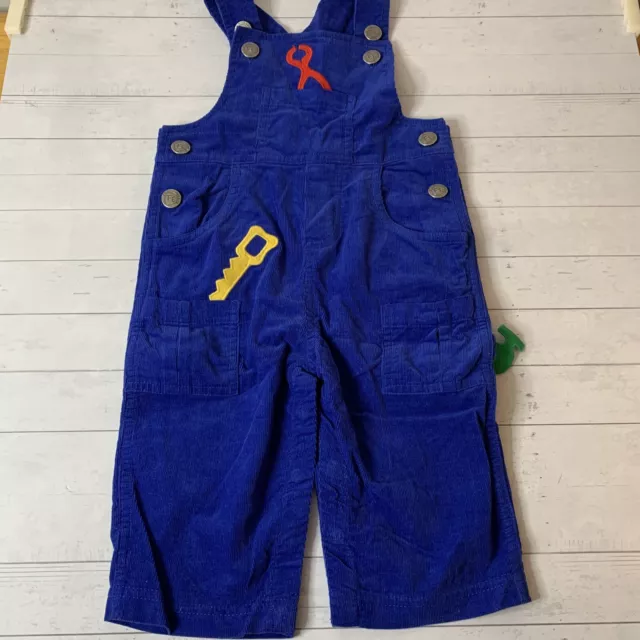 Vintage Florence Eiseman Boys Overalls Royal Blue Corduroy  Sz 12 Mos Tools