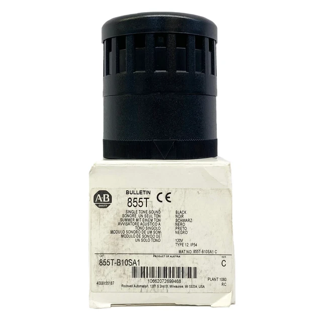 Allen Bradley 855T-B10SA1 Pila Luce Suono Modulo l855T 120V Ser C USA Venditore