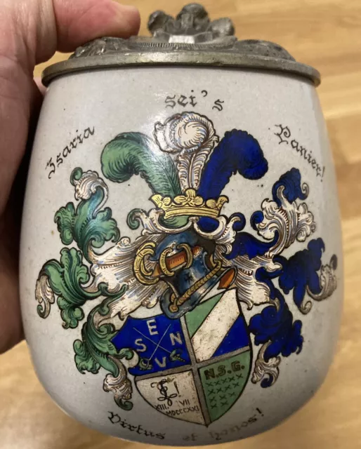 Großer Steinzeugbierkrug CORPS ISARIA München (KSCV) datiert 1928