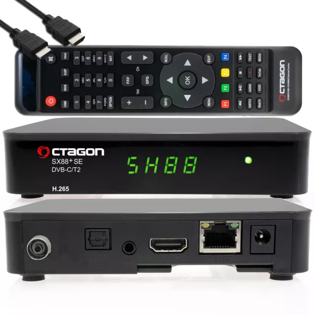 OCTAGON SX88+ SE DVB-C/DVB-T2 Hybrid- Smart- Kabel PVR Receiver H.265 HD IPTV