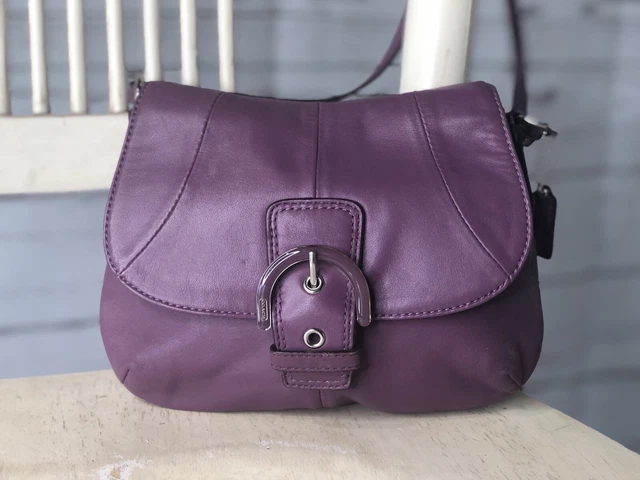 COACH 8A16 Soho Suede Hobo Bag Purple Coach soho suede+